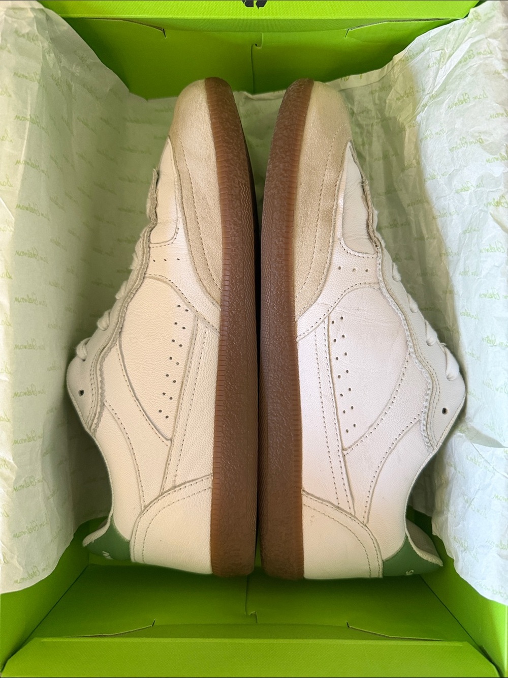 Sam Edelman White & Green Kallen Skater Sneaker Like New in Box! 9.5M Round Toe - Picture 9 of 16